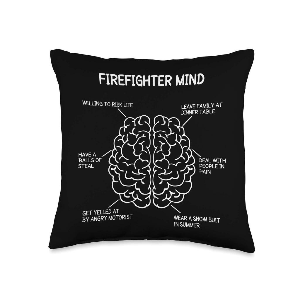 5379 Firefighter Mind Sayings Brain Cool Christmas Gift Throw Pillow